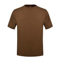 Military khaki color short sleeves round neck 100% cotton T shirt