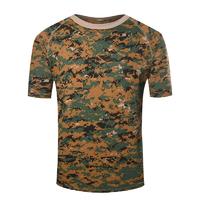 Army digital woodland camo color daily wear training round neck cotton T shirt