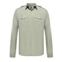 Military officer light green color two pockets epaulet long sleeves shirt