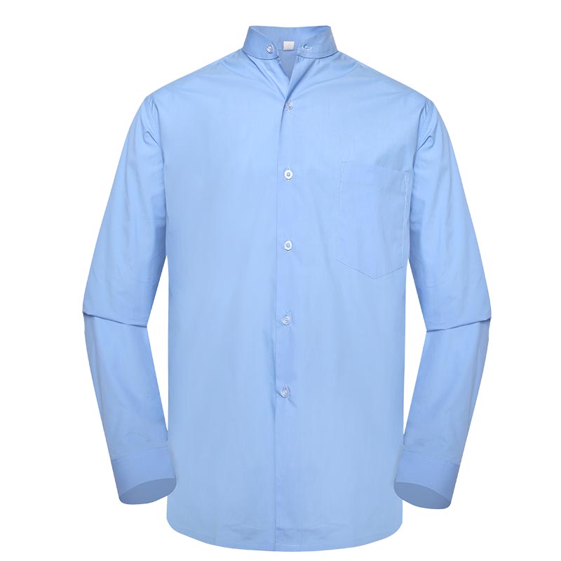 Military officer light blue color one pocket boat neck long sleeves shirt