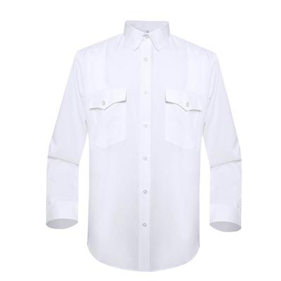 Military officer white color two pockets soft quick dry long sleeves shirt