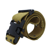 khaki military belt with buckle