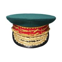 Wholesale high quality embroidery military uniform police captain officer visor peak hat cap of PAXX02