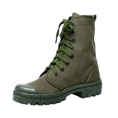High quality 100% cotton Olive green upper military training canvas boots 002