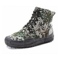 High cut cotton materials camouflage color military canvas shoes 005