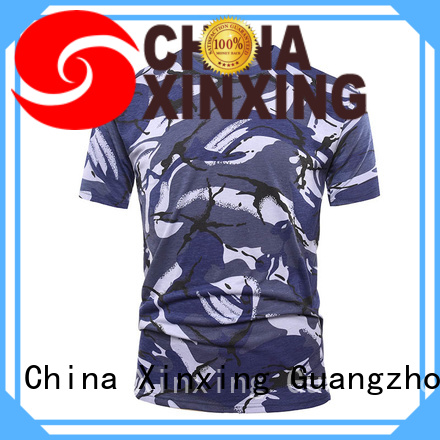 Military blue camo 100% cotton 160 gsm OEM knited T shirt