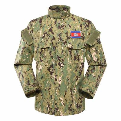 Military uniform Digital woodland camouflage uniform CVC 50/50 210GSM for M.O.E. OF Cambodia MFXX01