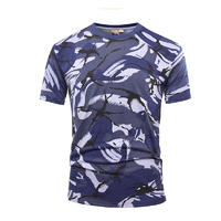 Military blue camo 100% cotton 160 gsm OEM knited T shirt