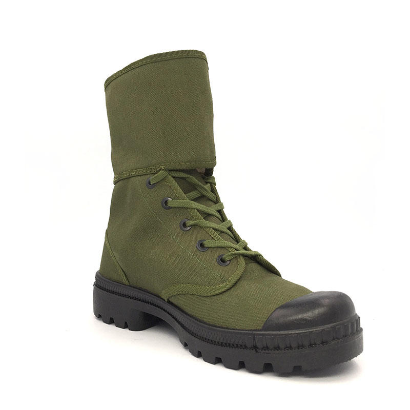 High quality 100% cotton upper military army training combat boots canvas shoes-2