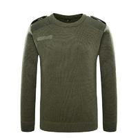 Military Commando wool material O neck green pullover man sweater