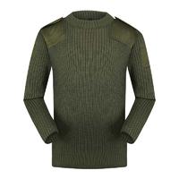 Military 50% wool 50% acrylic military green pullover man sweater