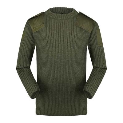 Military 50% wool 50% acrylic military green pullover man sweater
